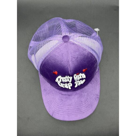 Custom Trucker Valentines Hat Pretty Girls Trap Too Purple Pink Snap Back main image 4